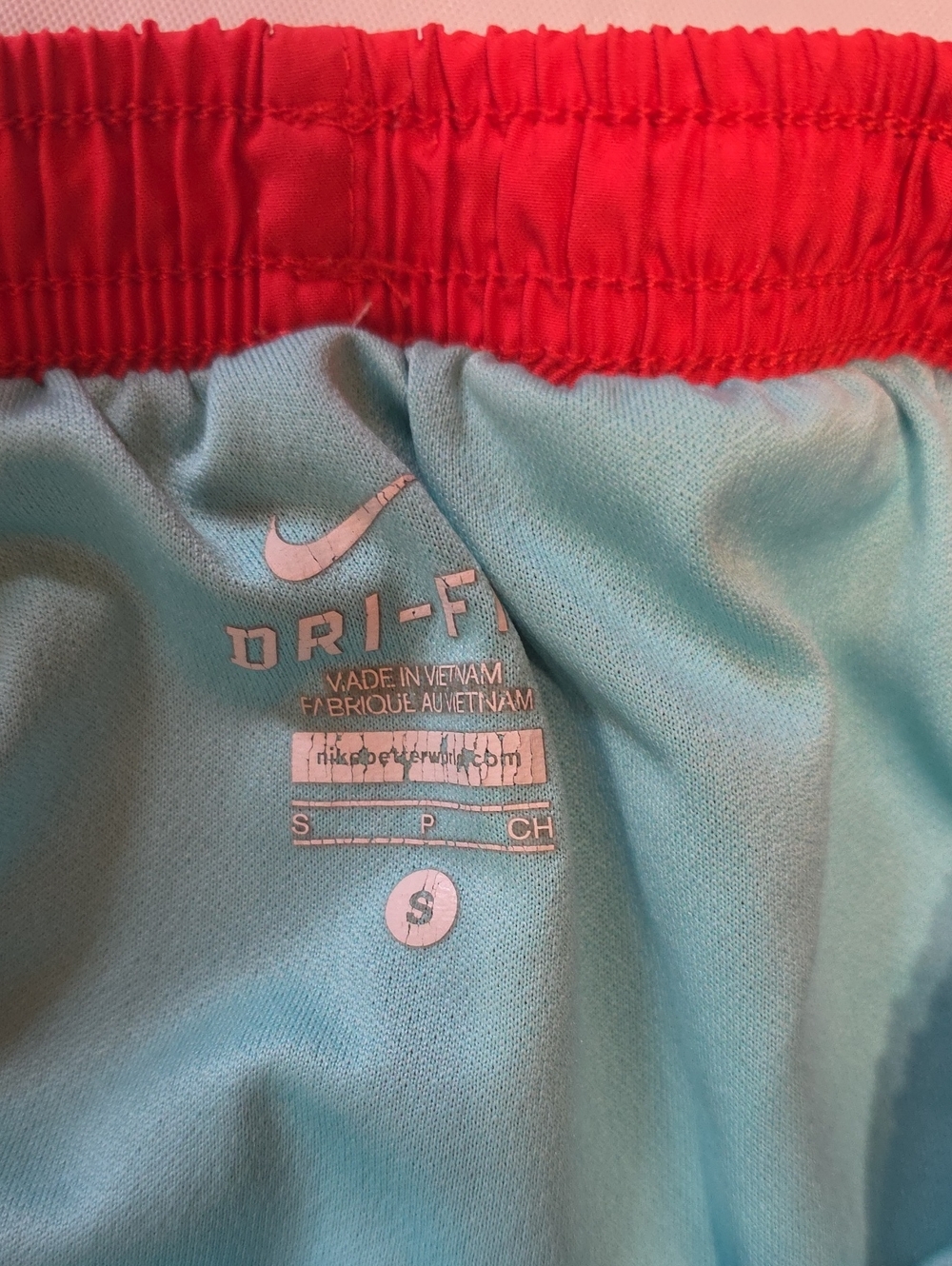 Nike Dri-Fit Women's Running Shorts Built in Brief Orange Aqua Black S - Picture 2 of 7